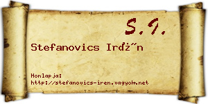 Stefanovics Irén névjegykártya