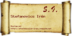 Stefanovics Irén névjegykártya