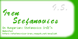 iren stefanovics business card